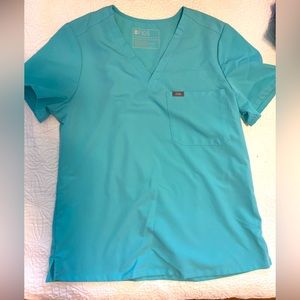 FIGS Neon Blue Catarina Scrub Top Sz Medium